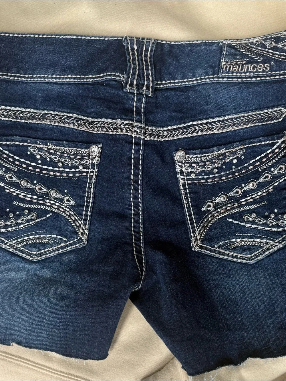 Maurices Indigo Blue Women’s Cropped Denim Shorts